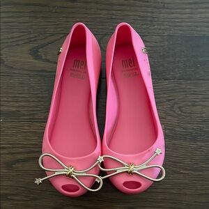 Melissa Pink Ballet Flats with Bow Detail